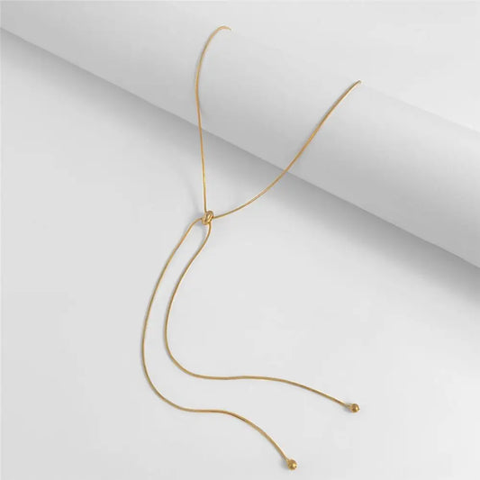 1PC Snake Copper Chain Choker Tassel Necklace for Women Girl Fine Link on Neck with Ball Pendant Temperament Party Jewelry Gifts