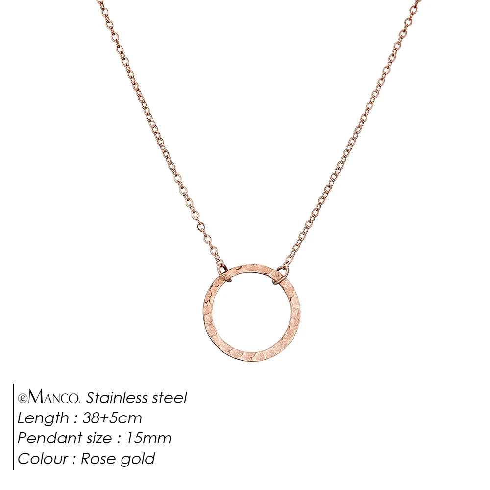 Emanco Statement Necklace Women Dainty Stainless Steel Necklace Choker Pendant Necklace Fashion Jewelry