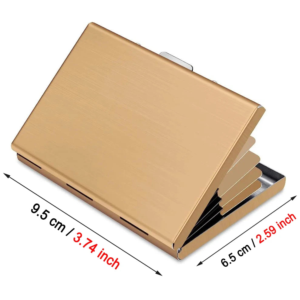 Antitheft anti Rfid Blocking ID Bank Credit Card Holder Wallets Men Slim Thin Aluminum Box Metal Mini Minimalist Cardholder Case