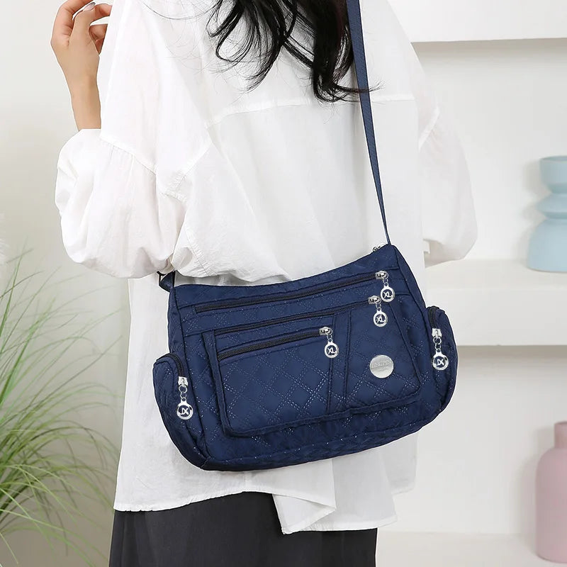 New Style Neutral Nylon Fabric Ladies' Handbag Oxford Cloth Shoulder Strap Crossbody Bag Travel Bag Multi-Compartment Casual Bag