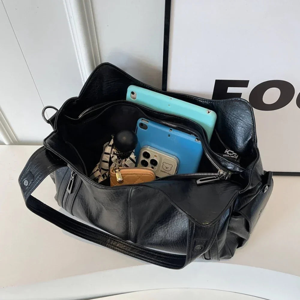 Soft Interior Compartment Shoulder Bags 2025 High Quality Contrasting Colors Bags for Women Fashion Zipper Pu Women'S Handbags