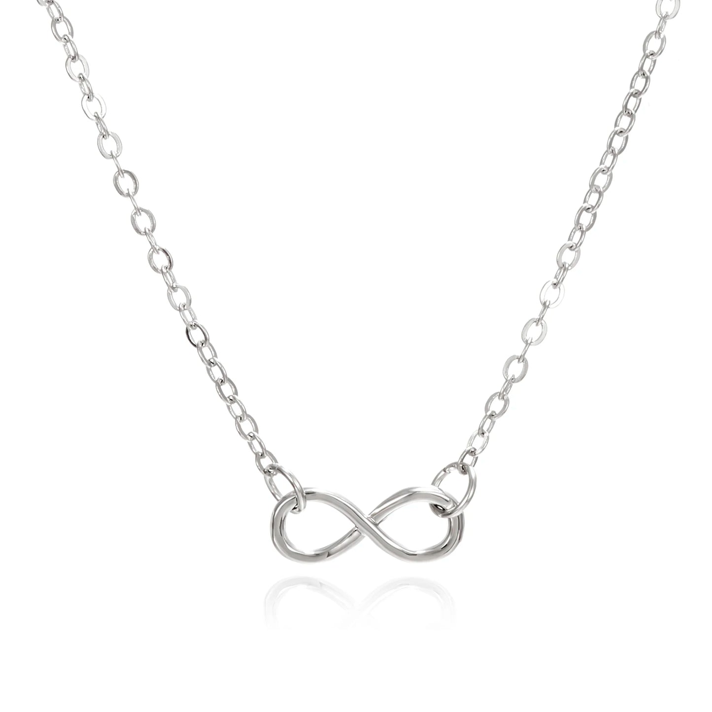 Minimalist Infinity Symbol Pendant Necklace for Women Delicate Silver Color Clavicle Chain Necklace Party Friendship Jewelry