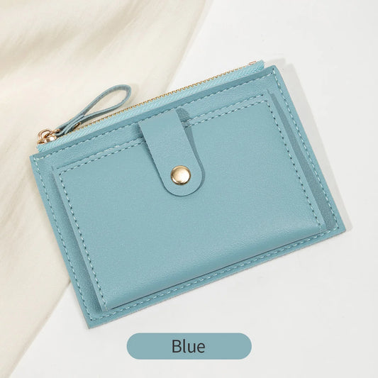 Minimalist and Fashionable Women'S Short Card Bag, Ultra-Thin Mini PU Leather Zero Wallet, Women'S Credit Card Holder Wallet