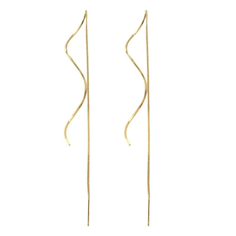 1 Pair Fashion Long Tassel Threader Earrings for Women Simple Long Chain Earrings Party Wedding Jewelry Gifts
