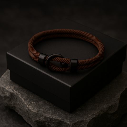 Brown Rope Bracelet – Men’S Minimalist Bracelet with Black Magnetic Clasp