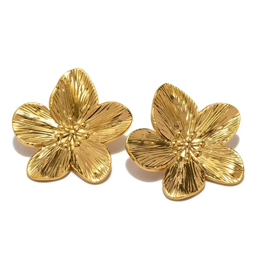 2PC Women'S Fashion Trendy Stainless Steel Flower Earrings Outdoor Travel Carnival Party Festival Dressing Gifts