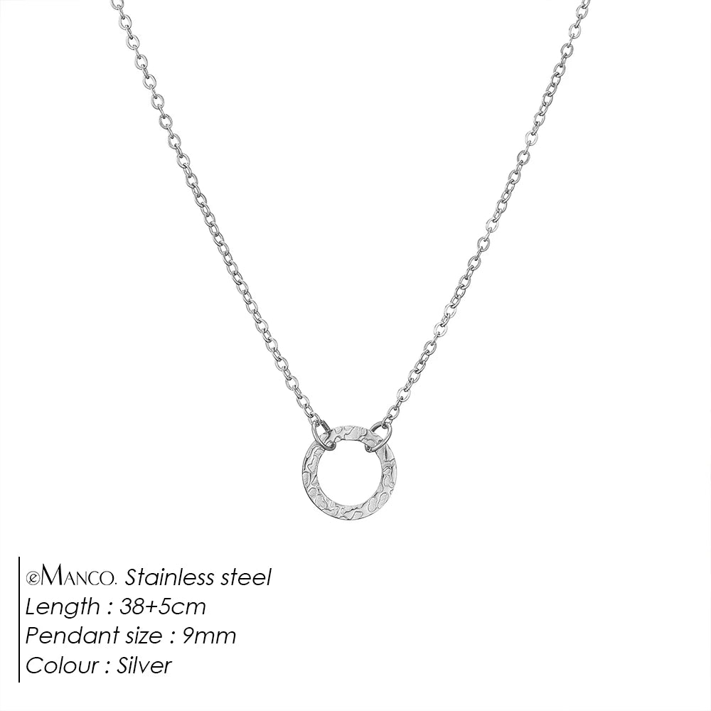 Emanco Statement Necklace Women Dainty Stainless Steel Necklace Choker Pendant Necklace Fashion Jewelry