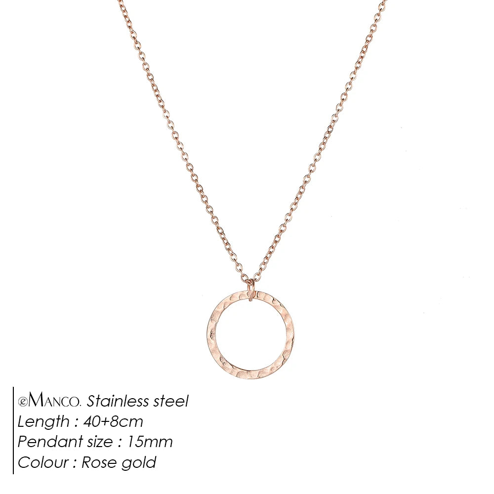 Emanco Statement Necklace Women Dainty Stainless Steel Necklace Choker Pendant Necklace Fashion Jewelry