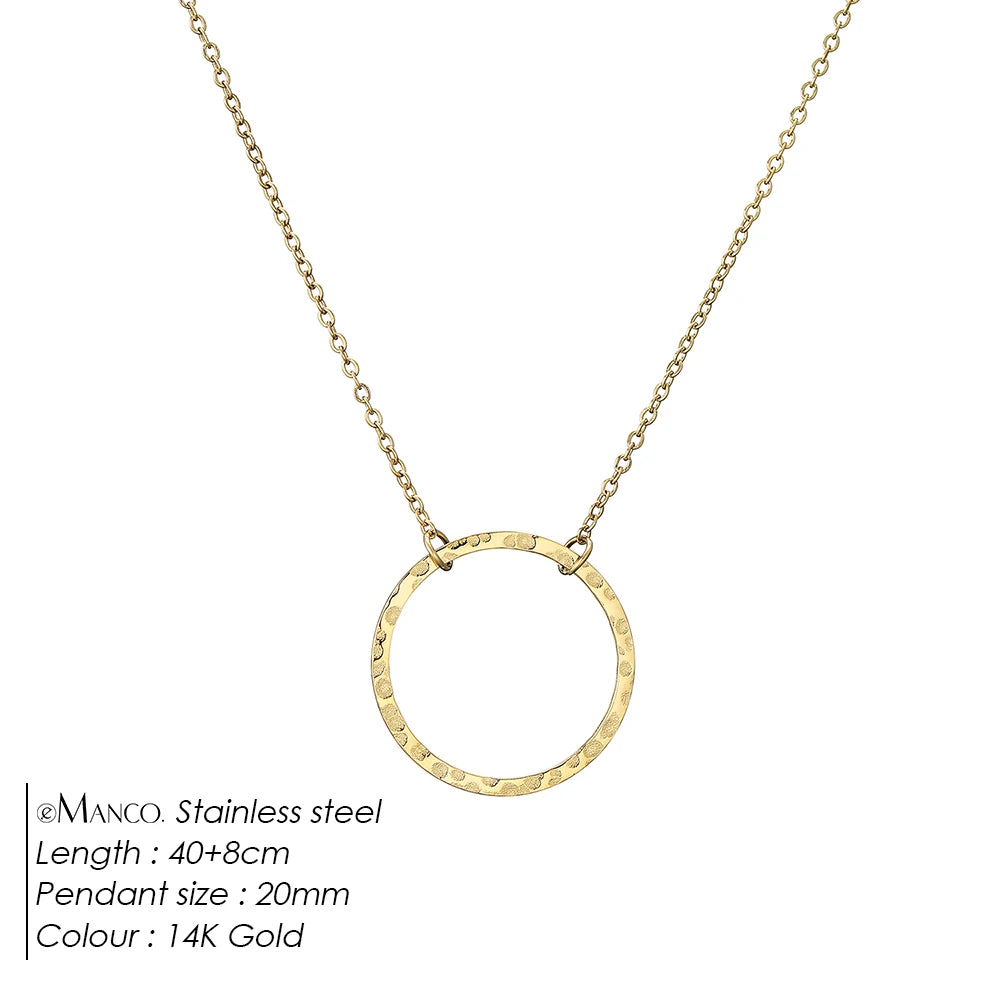 Emanco Statement Necklace Women Dainty Stainless Steel Necklace Choker Pendant Necklace Fashion Jewelry