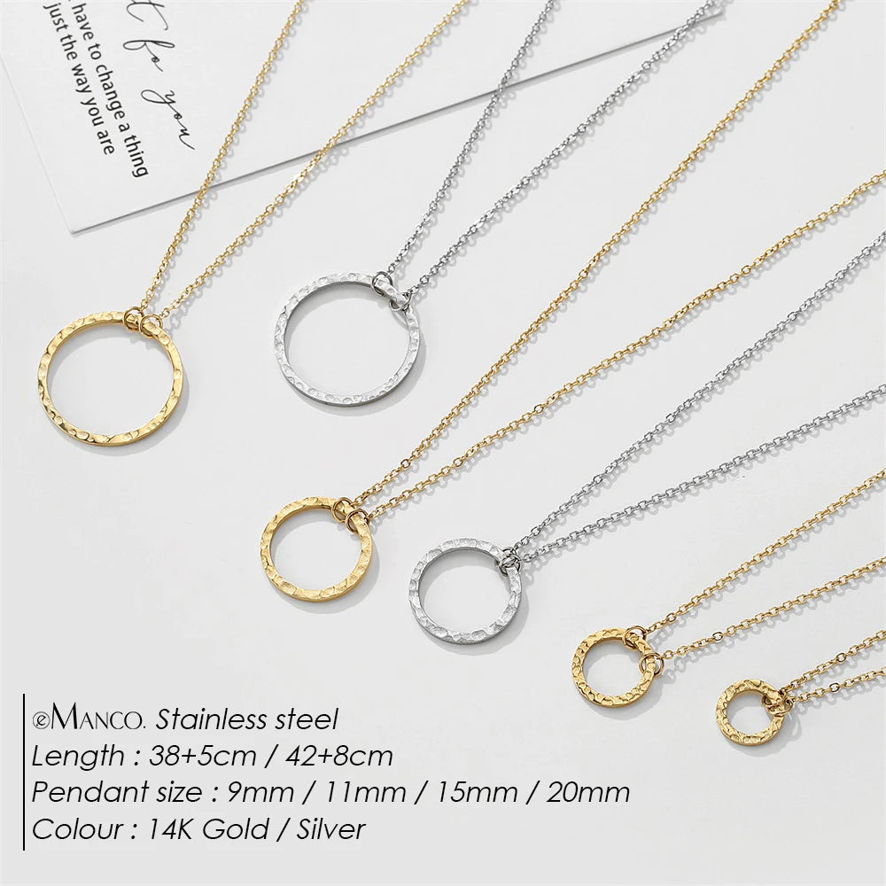 Emanco Statement Necklace Women Dainty Stainless Steel Necklace Choker Pendant Necklace Fashion Jewelry