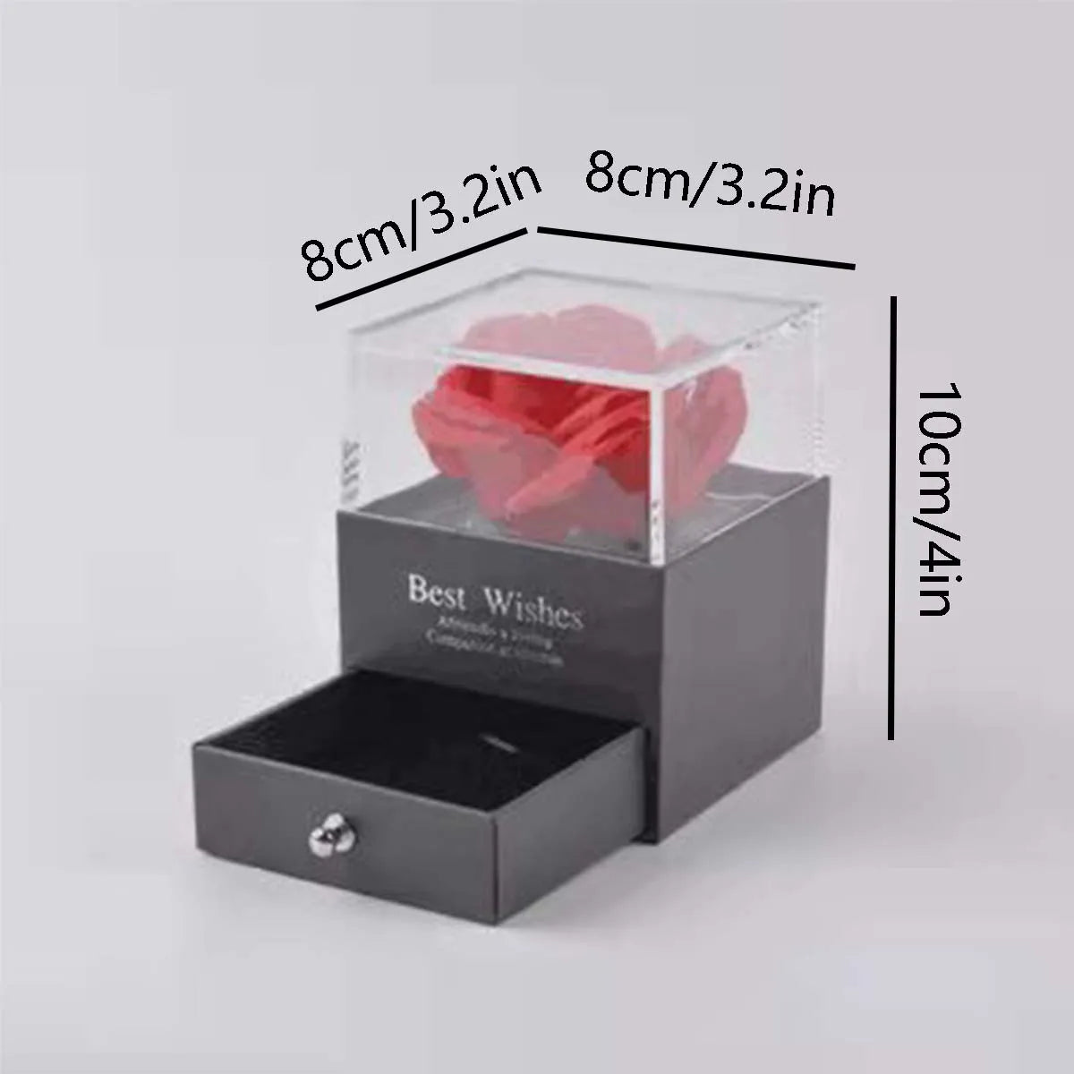 1Set Hollow Zircon Love Necklace Female MOTHER'S Day Eternal Flower Artificial Flower Gift Box Jewelry Box