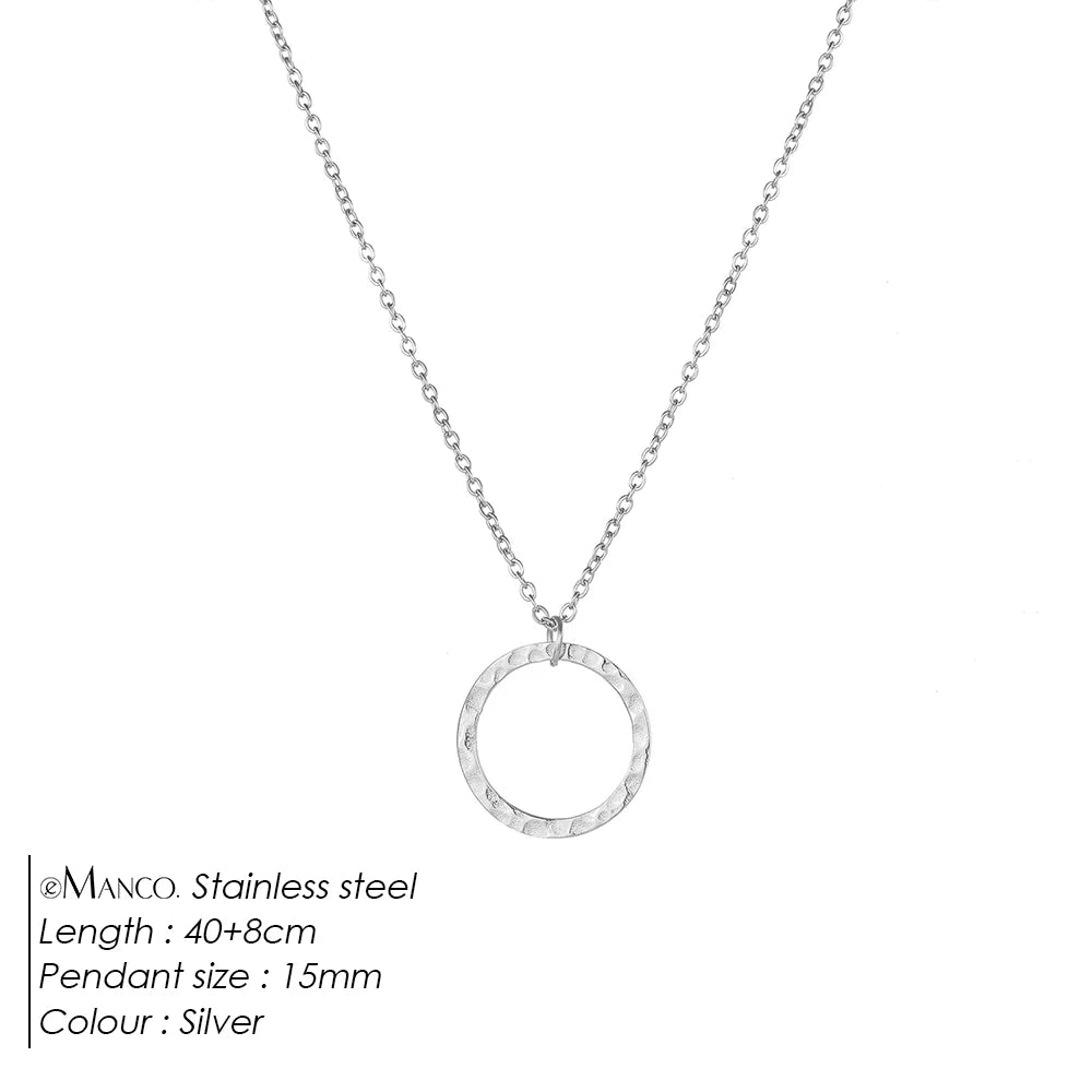 Emanco Statement Necklace Women Dainty Stainless Steel Necklace Choker Pendant Necklace Fashion Jewelry