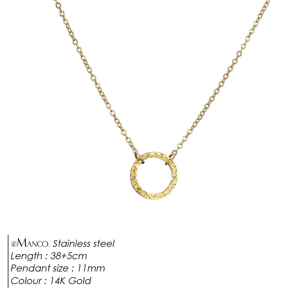 Emanco Statement Necklace Women Dainty Stainless Steel Necklace Choker Pendant Necklace Fashion Jewelry