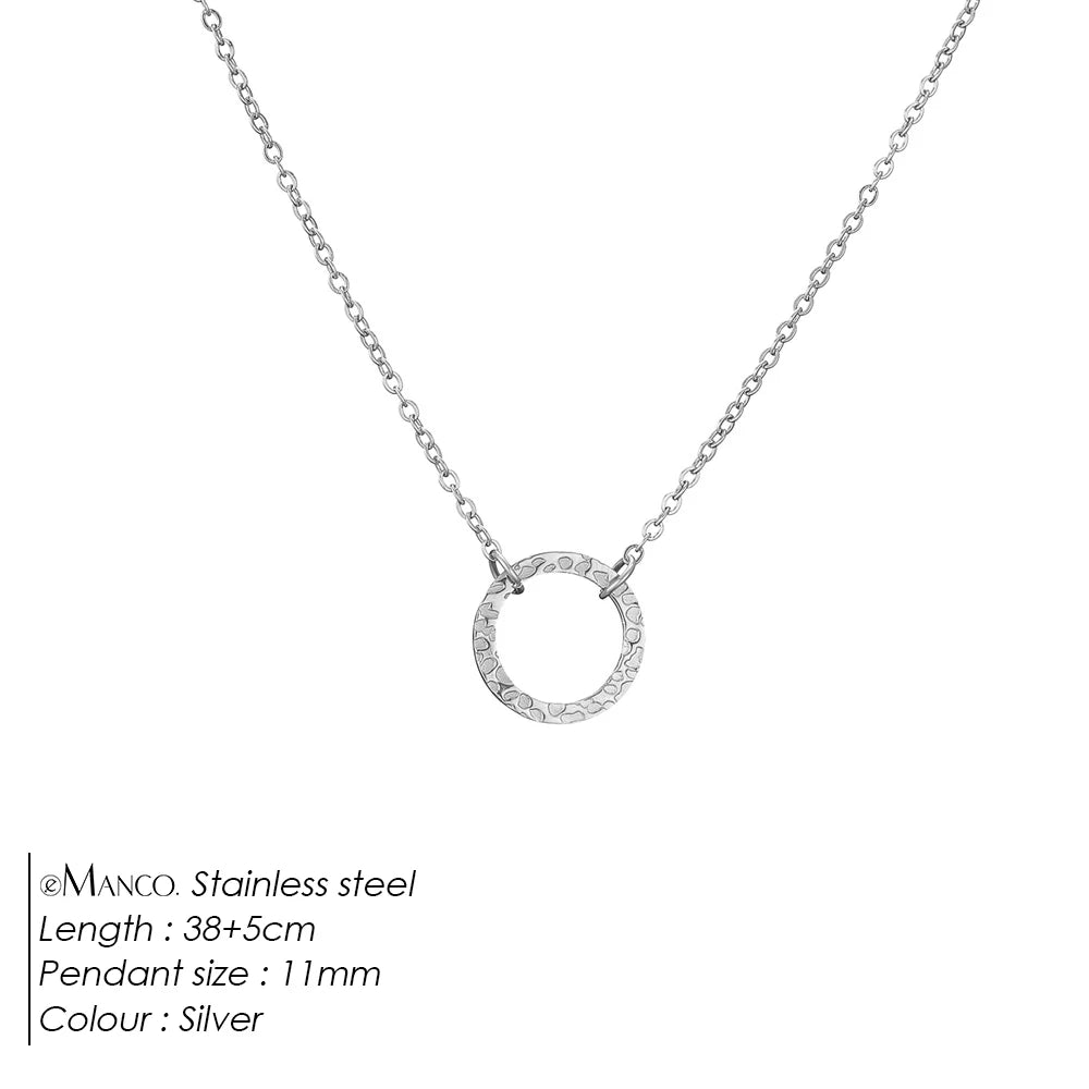 Emanco Statement Necklace Women Dainty Stainless Steel Necklace Choker Pendant Necklace Fashion Jewelry