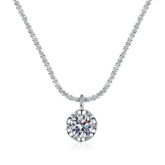 Luxury 925 Sterling Silver AAAAA Zircon Pendant Necklace Fashion Italian Silver Necklace Women Jewelry