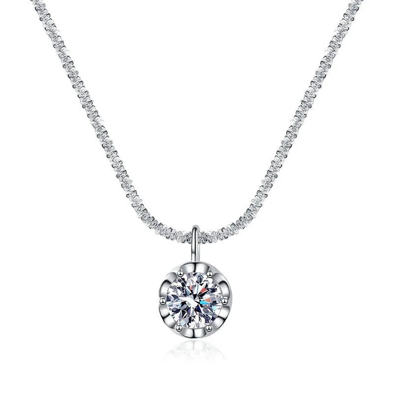 Luxury 925 Sterling Silver AAAAA Zircon Pendant Necklace Fashion Italian Silver Necklace Women Jewelry