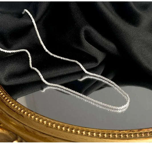 Popular 925 Sterling Silver Sparkling Clavicle Chain Choker Necklace for Women Fine Jewelry Wedding Party Birthday Gift