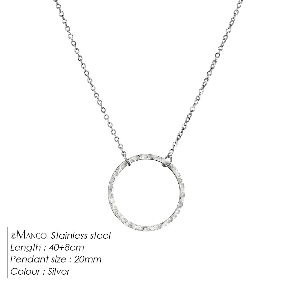 Emanco Statement Necklace Women Dainty Stainless Steel Necklace Choker Pendant Necklace Fashion Jewelry