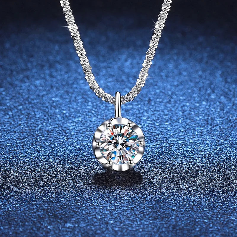 Luxury 925 Sterling Silver AAAAA Zircon Pendant Necklace Fashion Italian Silver Necklace Women Jewelry