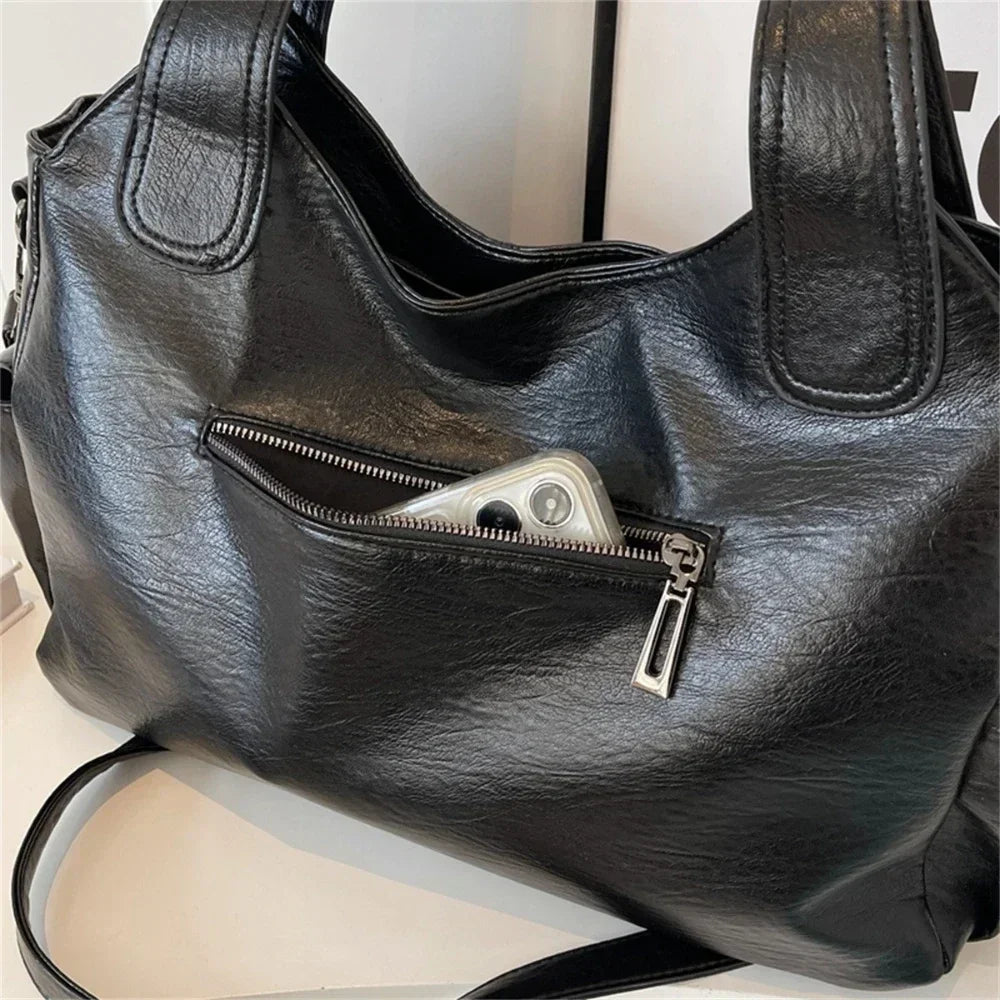 Soft Interior Compartment Shoulder Bags 2025 High Quality Contrasting Colors Bags for Women Fashion Zipper Pu Women'S Handbags