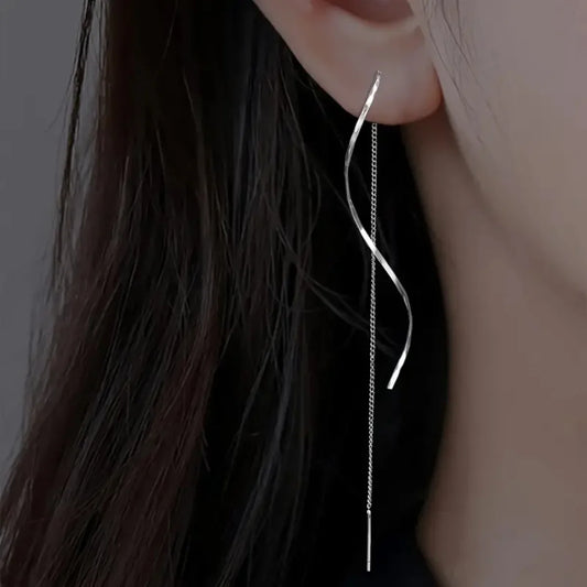 1 Pair Fashion Long Tassel Threader Earrings for Women Simple Long Chain Earrings Party Wedding Jewelry Gifts