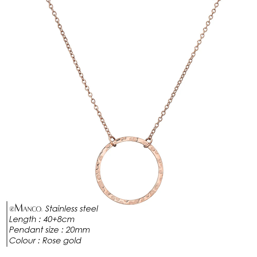 Emanco Statement Necklace Women Dainty Stainless Steel Necklace Choker Pendant Necklace Fashion Jewelry