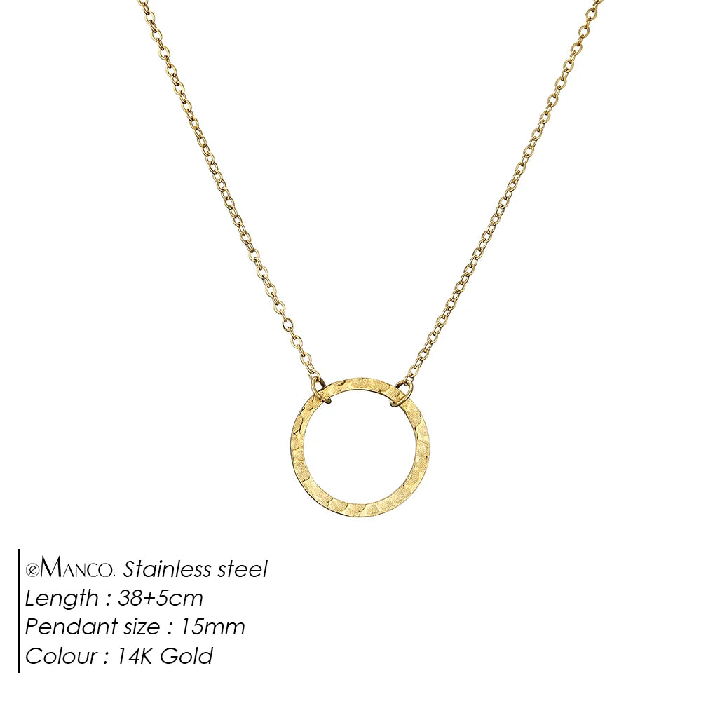 Emanco Statement Necklace Women Dainty Stainless Steel Necklace Choker Pendant Necklace Fashion Jewelry