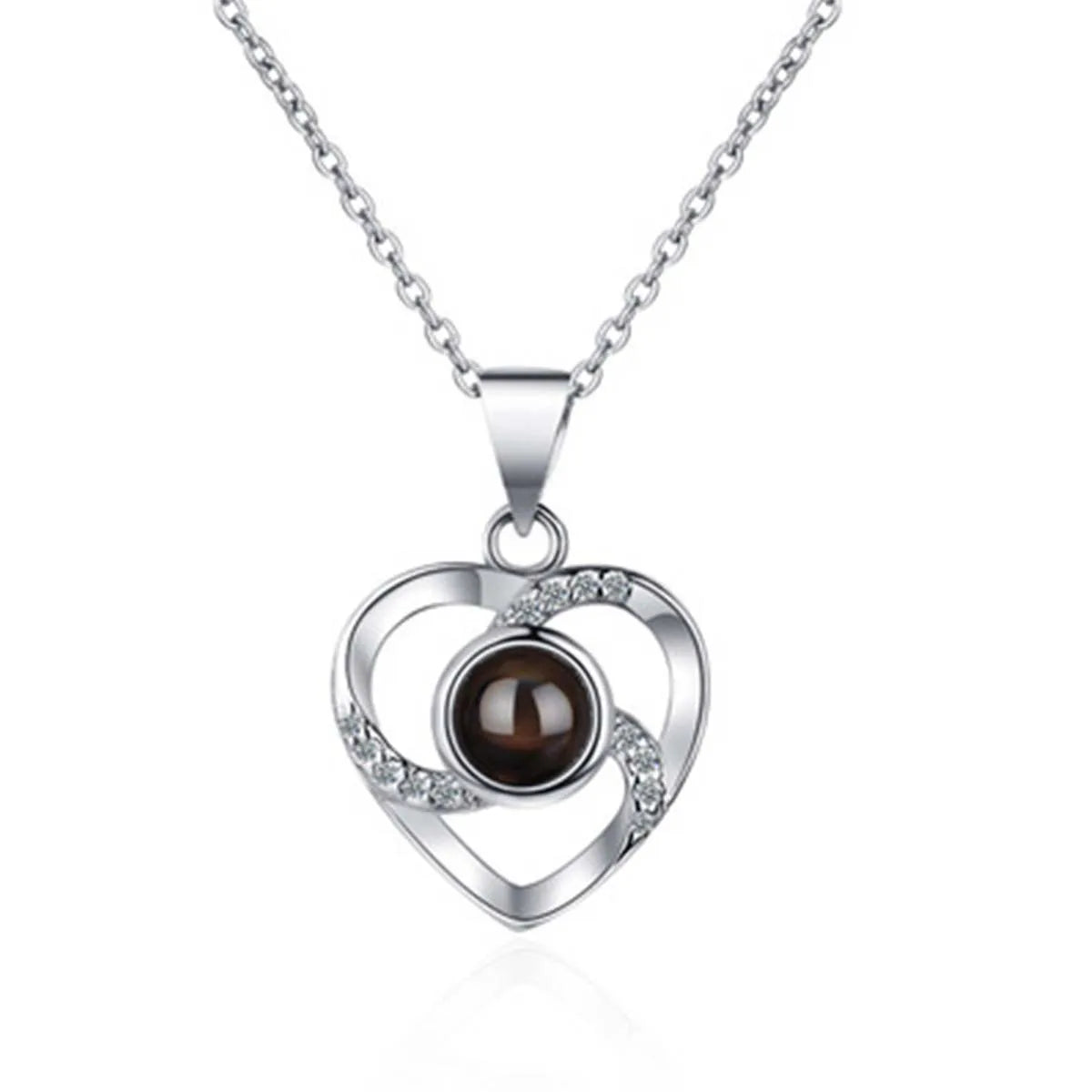 1Set Hollow Zircon Love Necklace Female MOTHER'S Day Eternal Flower Artificial Flower Gift Box Jewelry Box