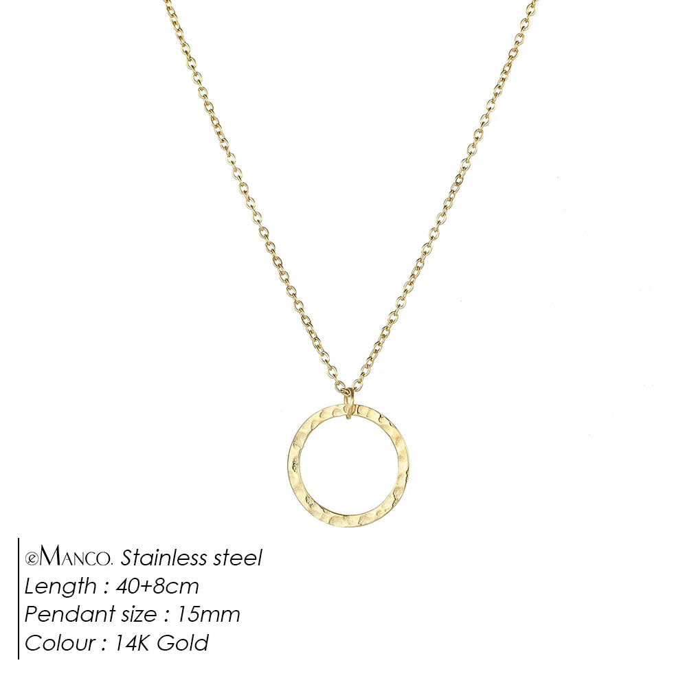 Emanco Statement Necklace Women Dainty Stainless Steel Necklace Choker Pendant Necklace Fashion Jewelry