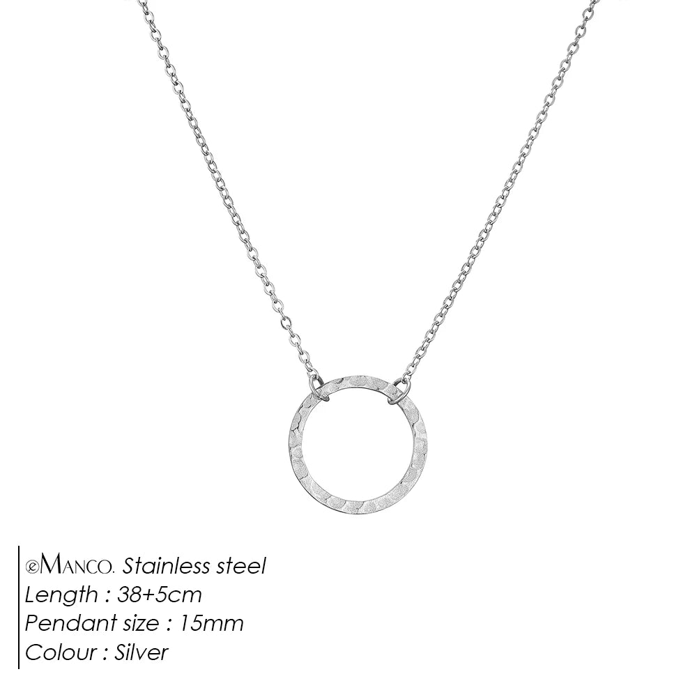 Emanco Statement Necklace Women Dainty Stainless Steel Necklace Choker Pendant Necklace Fashion Jewelry
