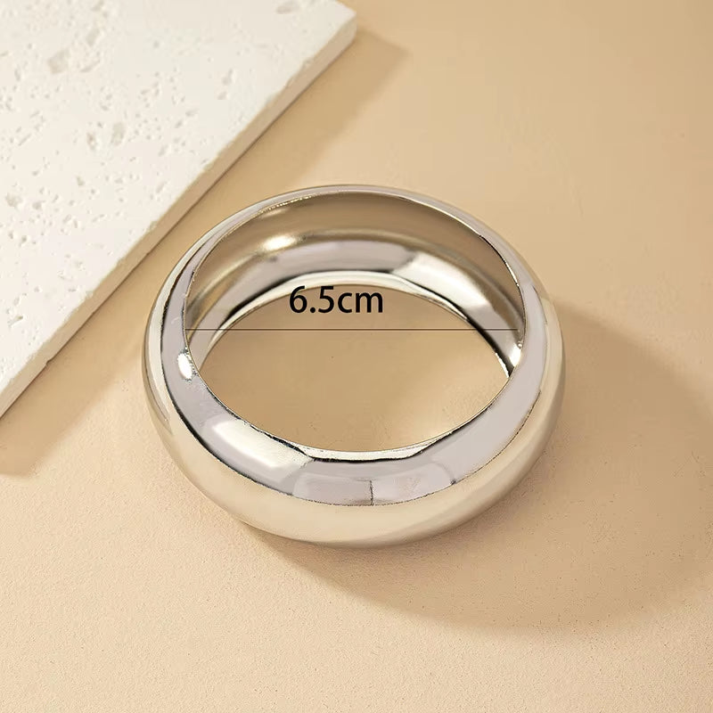 Gothic Punk Metal Gold Silver Color Bracelets for Women Men Rock Big Circle Bracelet Bangles Hip Hop Jewelry Emo Party Gifts